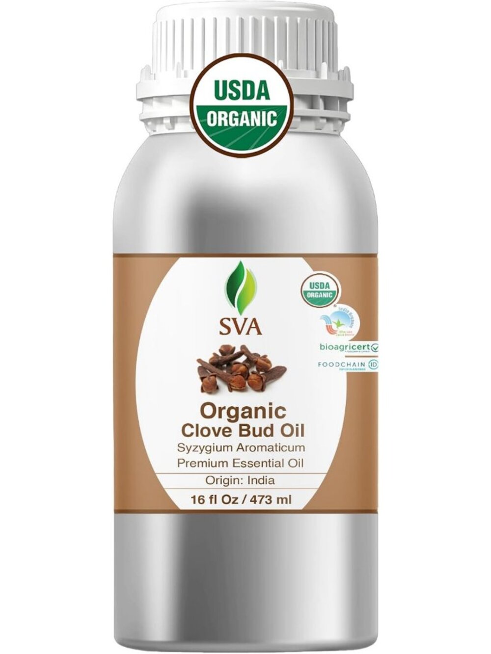 Organic Clove Essential Oil - 16 Fl Oz, Large Bottle for Aromatherapy & Wellness